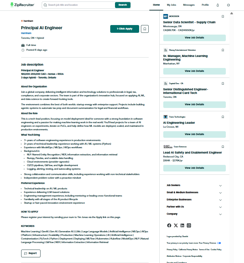 jobPost for Principal Ai Engineer